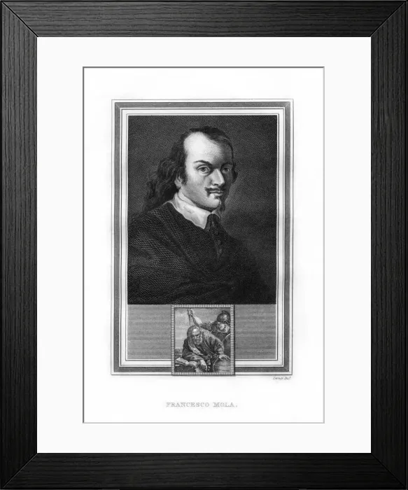 Framed Print : Pier Francesco Mola, Italian Baroque era painter, (1825). Artist: John Corner Framed Print : Pier Francesco Mola, Italian Baroque era painter, (1825). Artist: John Corner