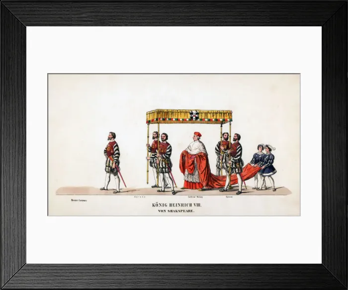 Framed Print : Theatre costume designs for Shakespeares play, Henry VIII, 19th century