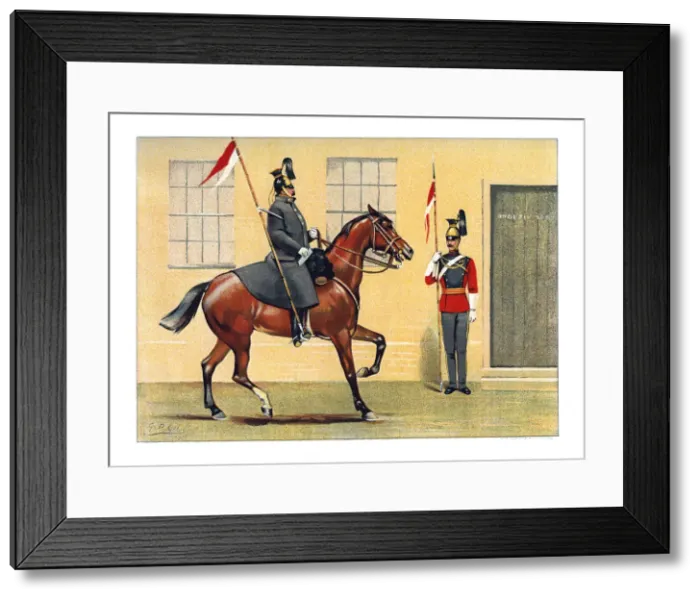 Framed Print : The 16th (Queen s) Lancers, c1890. Artist: Geoffrey Douglas Giles Framed Print : The 16th (Queen s) Lancers, c1890. Artist: Geoffrey Douglas Giles
