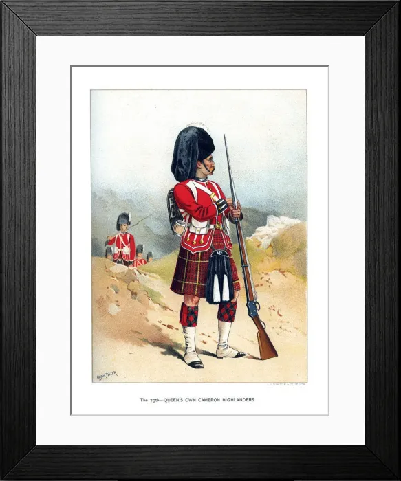 Framed Print : The 79th Queens Own Cameron Highlanders, c1890. Artist: Frank Teller Framed Print : The 79th Queens Own Cameron Highlanders, c1890. Artist: Frank Teller