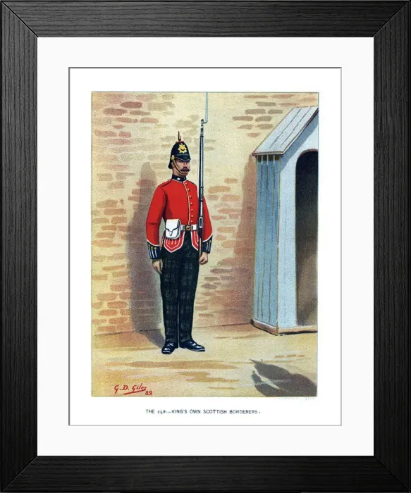 Framed Print : The 25th Kings Own Scottish Borderers, c1890. Artist: Geoffrey Douglas Giles Framed Print : The 25th Kings Own Scottish Borderers, c1890. Artist: Geoffrey Douglas Giles