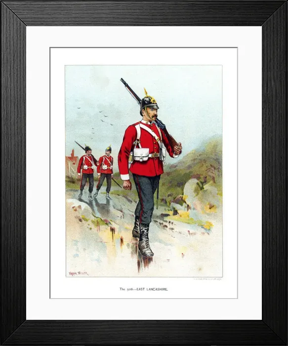 Framed Print : The 30th East Lancashire, c1890. Artist: Geoffrey Douglas Giles Framed Print : The 30th East Lancashire, c1890. Artist: Geoffrey Douglas Giles