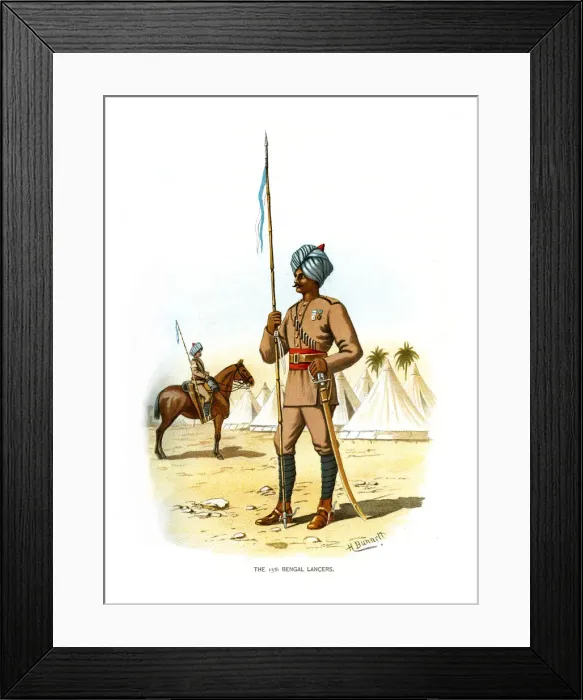 Framed Print : The 13th Bengal Lancers, c1890. Artist: H Bunnett Framed Print : The 13th Bengal Lancers, c1890. Artist: H Bunnett