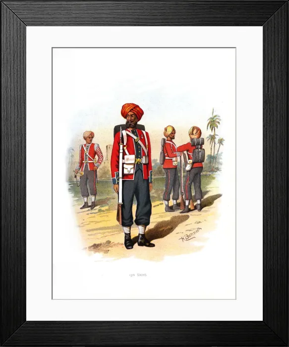 Framed Print : 15th Sikhs, c1890. Artist: H Bunnett Framed Print : 15th Sikhs, c1890. Artist: H Bunnett