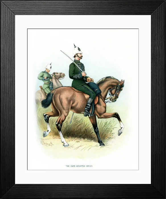 Framed Print : The Cape Mounted Rifles, c1890. Artist: H Bunnett Framed Print : The Cape Mounted Rifles, c1890. Artist: H Bunnett