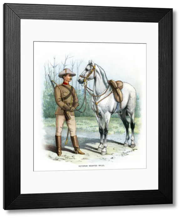 Framed Print : Victorian Mounted Rifles, c1890. Artist: H Bunnett Framed Print : Victorian Mounted Rifles, c1890. Artist: H Bunnett
