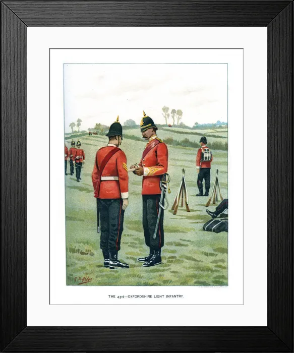 Framed Print : The 43rd Oxfordshire Light Infantry, c1890. Artist: Geoffrey Douglas Giles Framed Print : The 43rd Oxfordshire Light Infantry, c1890. Artist: Geoffrey Douglas Giles