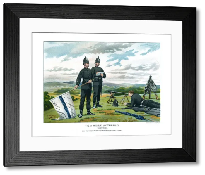 Framed Print : The 1st Middlesex (Victoria Rifles), c1890. Artist: Geoffrey Douglas Giles Framed Print : The 1st Middlesex (Victoria Rifles), c1890. Artist: Geoffrey Douglas Giles