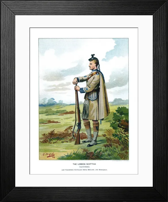 Framed Print : The London Scottish, c1890. Artist: Geoffrey Douglas Giles Framed Print : The London Scottish, c1890. Artist: Geoffrey Douglas Giles