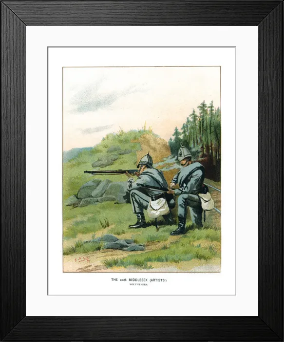 Framed Print : The 20th Middlesex (Artists), c1890. Artist: Geoffrey Douglas Giles Framed Print : The 20th Middlesex (Artists), c1890. Artist: Geoffrey Douglas Giles