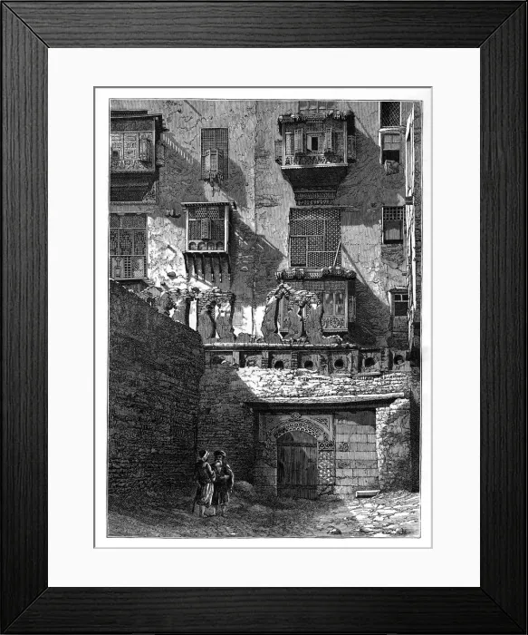 Framed Print : Facade of a house in the old part of Cairo, Egypt, c1890 Framed Print : Facade of a house in the old part of Cairo, Egypt, c1890