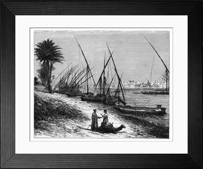 Framed Print : Boulak on the Nile River, Cairo, Egypt, c1890 Framed Print : Boulak on the Nile River, Cairo, Egypt, c1890