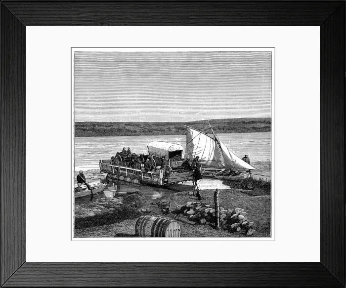 Framed Print : A ferry on the Vaal River, Transvaal, South Africa, c1890 Framed Print : A ferry on the Vaal River, Transvaal, South Africa, c1890