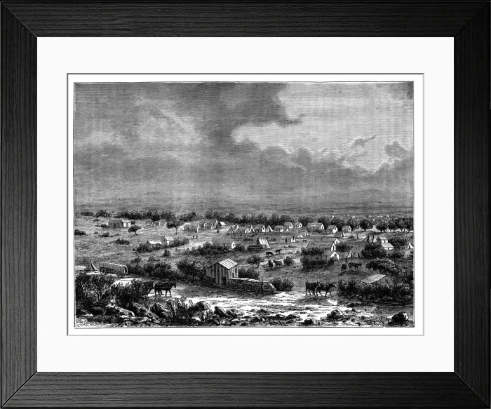 Framed Print : Berkly or Klipdrift, a town in Griqualand West, South Africa, c1890