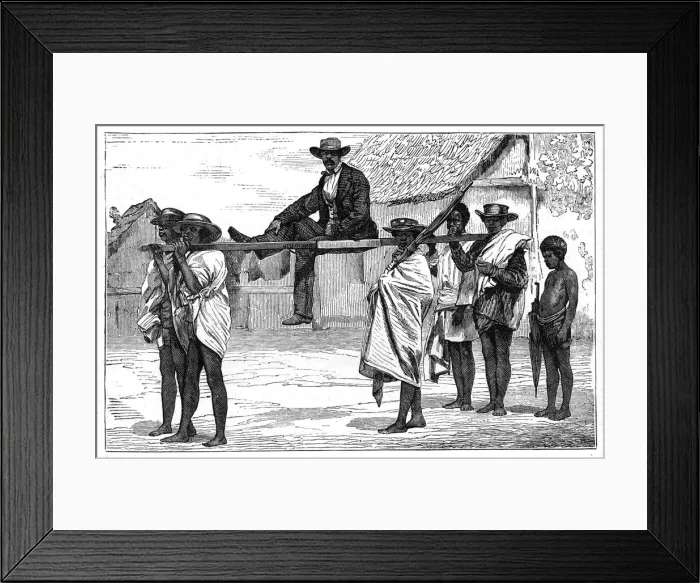 Framed Print : Travelling in Madagascar, c1890 Framed Print : Travelling in Madagascar, c1890