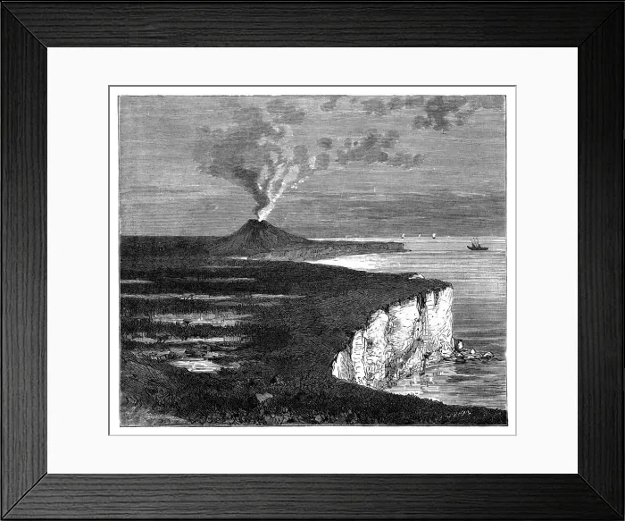 Framed Print : A shield volcano on Reunion island, Indian Ocean, c1890 Framed Print : A shield volcano on Reunion island, Indian Ocean, c1890