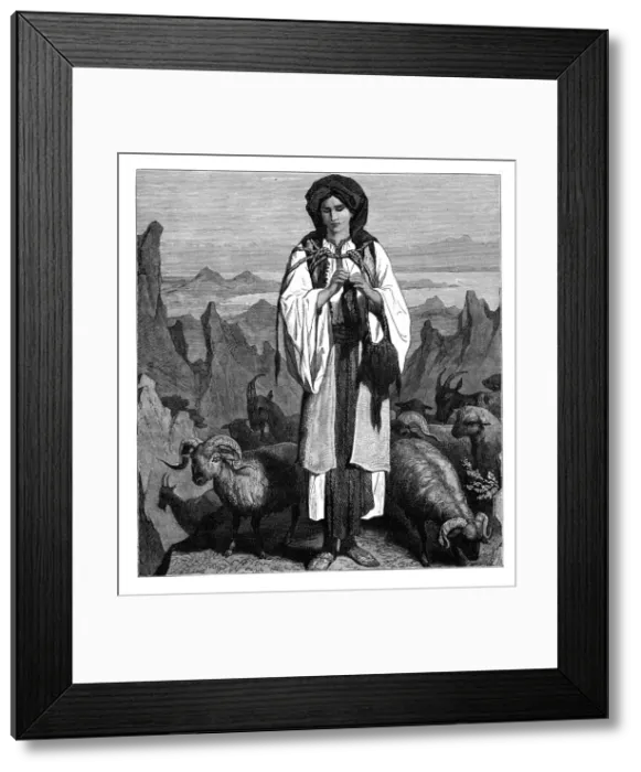 Framed Print : Albanian shepherdess, c1890 Framed Print : Albanian shepherdess, c1890