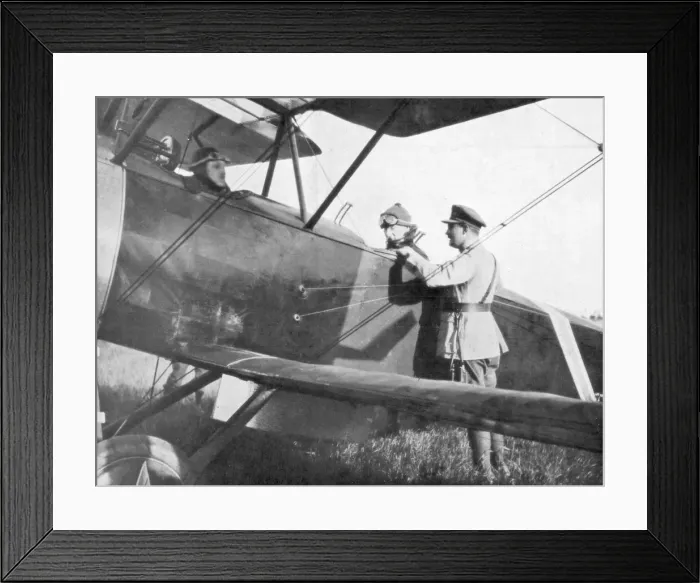 Framed Print : Albert I of Belgium, leaving by plane to visit the lines of the Yser, c1917 Framed Print : Albert I of Belgium, leaving by plane to visit the lines of the Yser, c1917