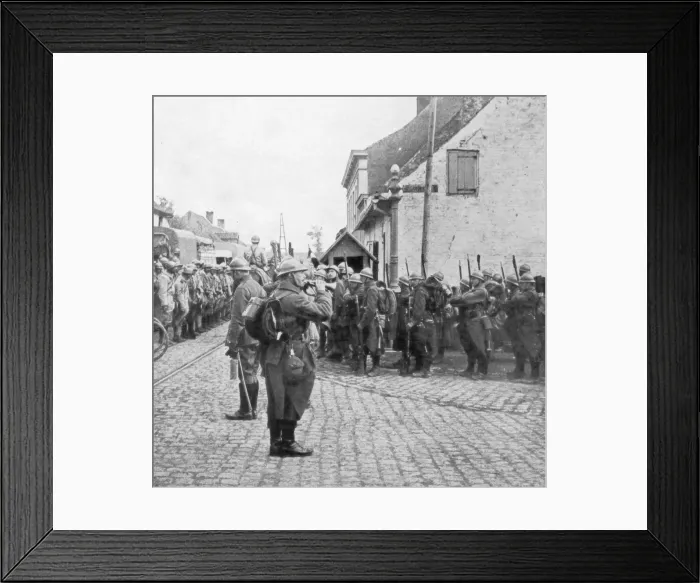 Framed Print : French and Belgian troops, Flanders, c1917 Framed Print : French and Belgian troops, Flanders, c1917