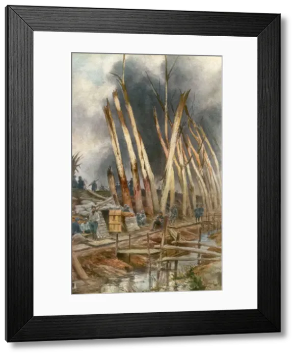 Framed Print : The offensive of Yser, 1917, (1926). Artist: Francois Flameng Framed Print : The offensive of Yser, 1917, (1926). Artist: Francois Flameng