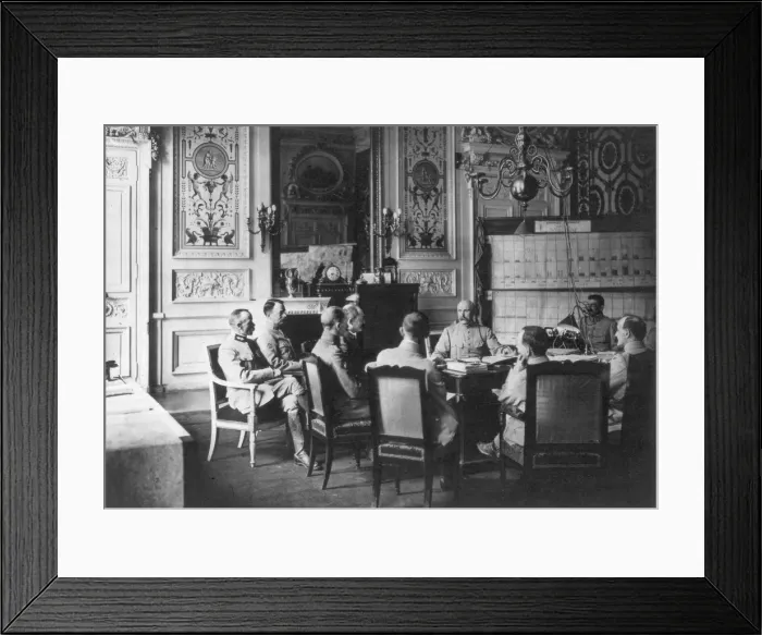 Framed Print : The daily report in the office of the French Commander in Chief, 1917 Framed Print : The daily report in the office of the French Commander in Chief, 1917