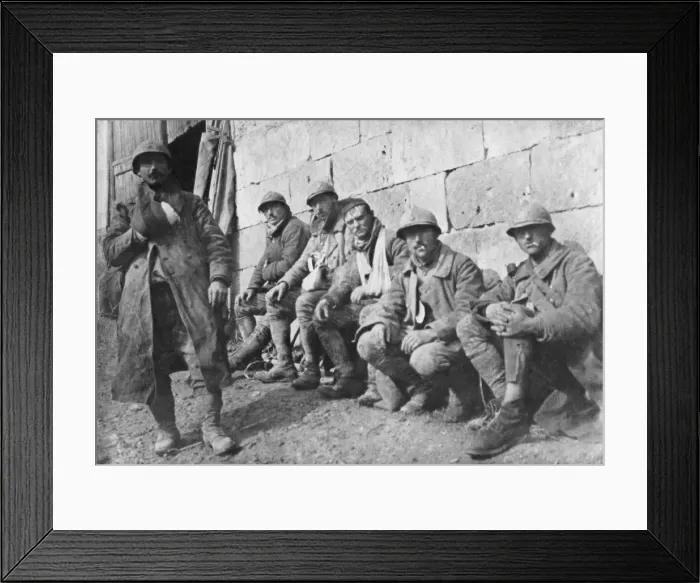 Framed Print : Evacuated French wounded after the battle at Plessis-de-Roye, Picardy, France, 30 March 1918 Framed Print : Evacuated French wounded after the battle at Plessis-de-Roye, Picardy, France, 30 March 1918
