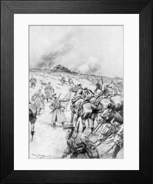Framed Print : French Cavalry in Action, 1918, (1926). Artist: Georges Bertin Scott Framed Print : French Cavalry in Action, 1918, (1926). Artist: Georges Bertin Scott