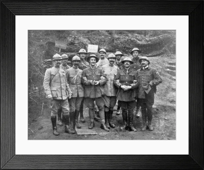 Framed Print : French and English officers at Mount Kemmel near Ypres, Belgium, April 1918 Framed Print : French and English officers at Mount Kemmel near Ypres, Belgium, April 1918
