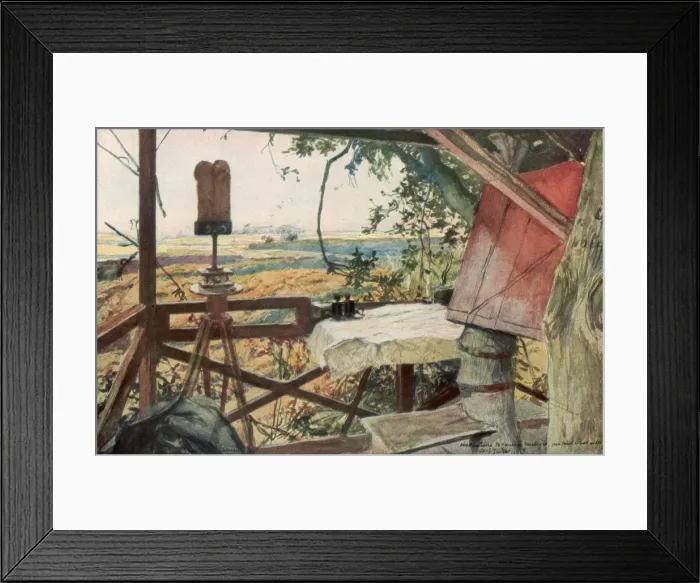 Framed Print : Observation post of General Mangin, 18th July 1918, Villers-Cotterets, Aisne, France, (1926). Artist: Francois Flameng Framed Print : Observation post of General Mangin, 18th July 1918, Villers-Cotterets, Aisne, France, (1926). Artist: Francois Flameng