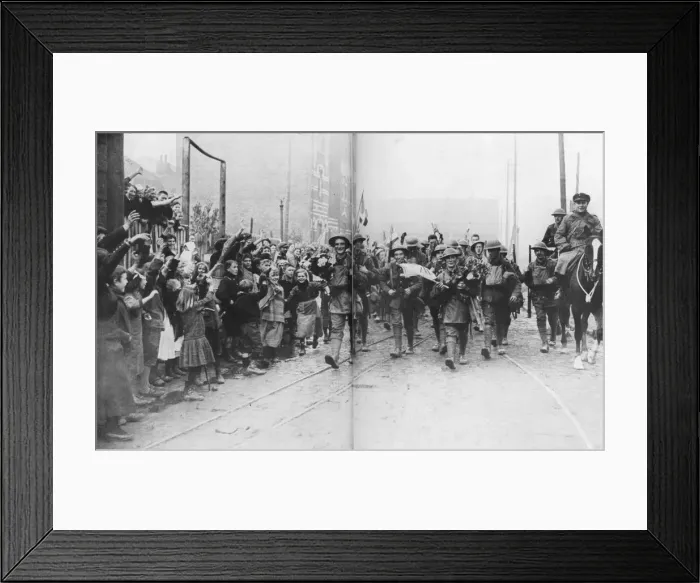Framed Print : Lille being liberated by the British, France, 17 October 1918 Framed Print : Lille being liberated by the British, France, 17 October 1918