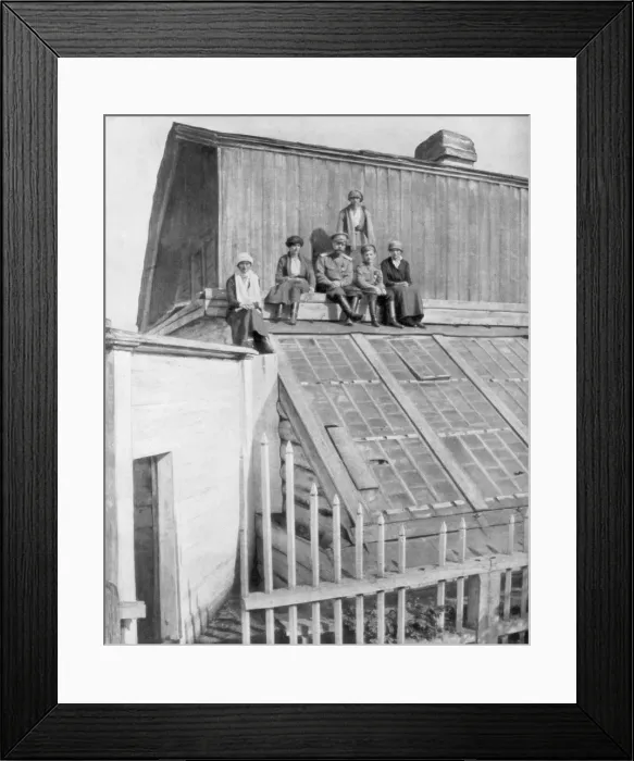 Framed Print : Tsar Nicholas II and his children sitting on a greenhouse, Tobolsk, Siberia, Russia, 1917 Framed Print : Tsar Nicholas II and his children sitting on a greenhouse, Tobolsk, Siberia, Russia, 1917