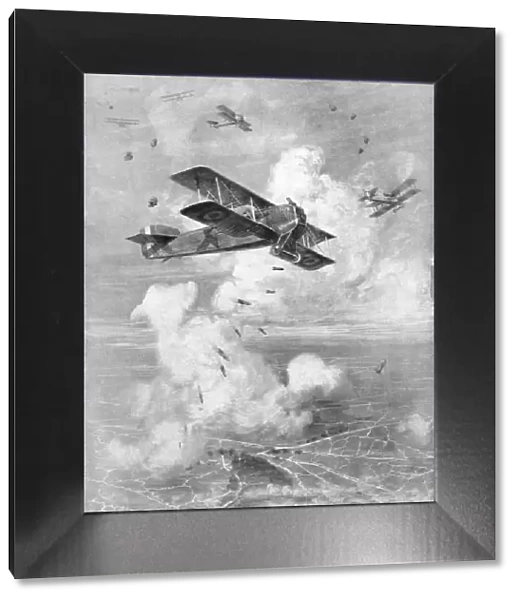 A Breguet French biplane bomber in action, c1917 (1926)