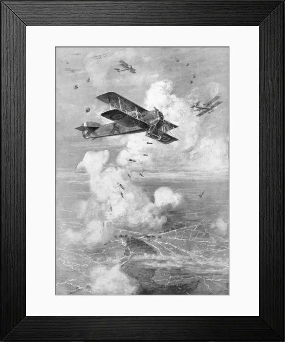 Framed Print : A Breguet French biplane bomber in action, c1917 (1926) Framed Print : A Breguet French biplane bomber in action, c1917 (1926)