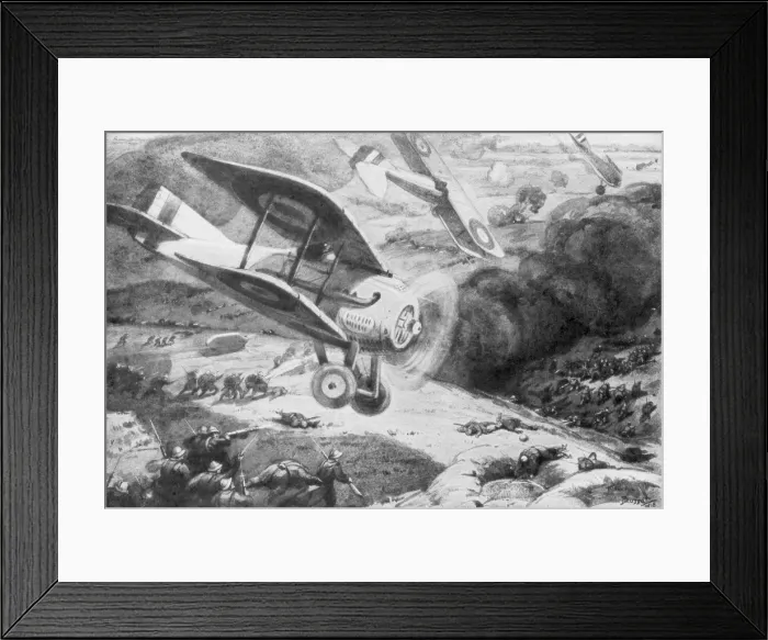 Framed Print : Air cavalry, attacking the infantry, 1918, (1926). Artist: Maurice Busset Framed Print : Air cavalry, attacking the infantry, 1918, (1926). Artist: Maurice Busset
