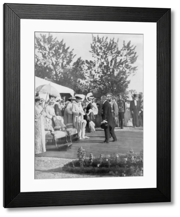 Framed Print : Tsar Nicholas II with visiting French President Poincare, Krasnoye Selo, Russia, 22 July 1914 Framed Print : Tsar Nicholas II with visiting French President Poincare, Krasnoye Selo, Russia, 22 July 1914