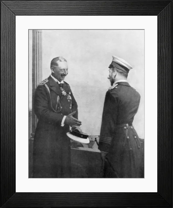 Framed Print : Emperor Welhelm II of Germany greeting Tsar Nicholas II of Russia before the First World War Framed Print : Emperor Welhelm II of Germany greeting Tsar Nicholas II of Russia before the First World War