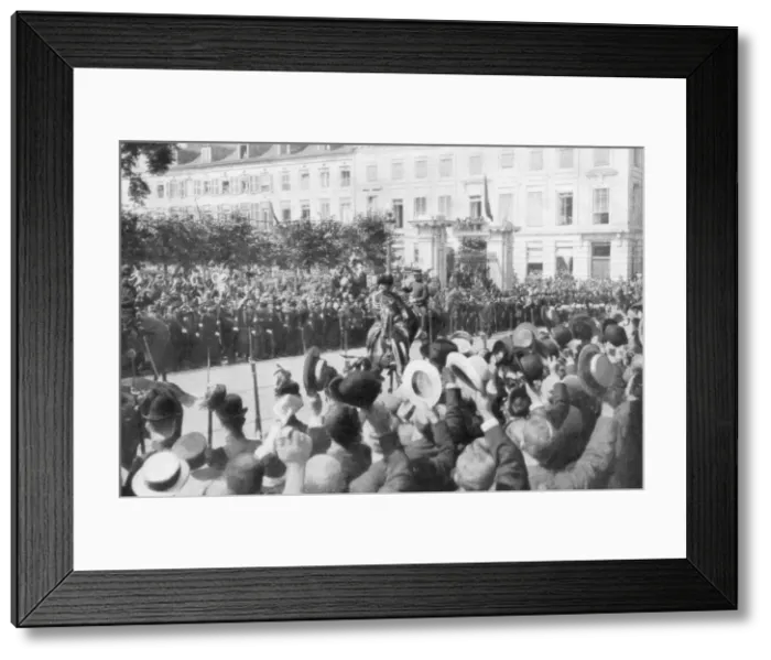 Framed Print : Albert I of Belgium on the way to parliament, 1914 Framed Print : Albert I of Belgium on the way to parliament, 1914
