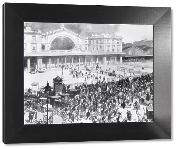 The Gare de l Est railway station during the period of mobilization, Paris, France, 1914. Artist: Andre Devambez