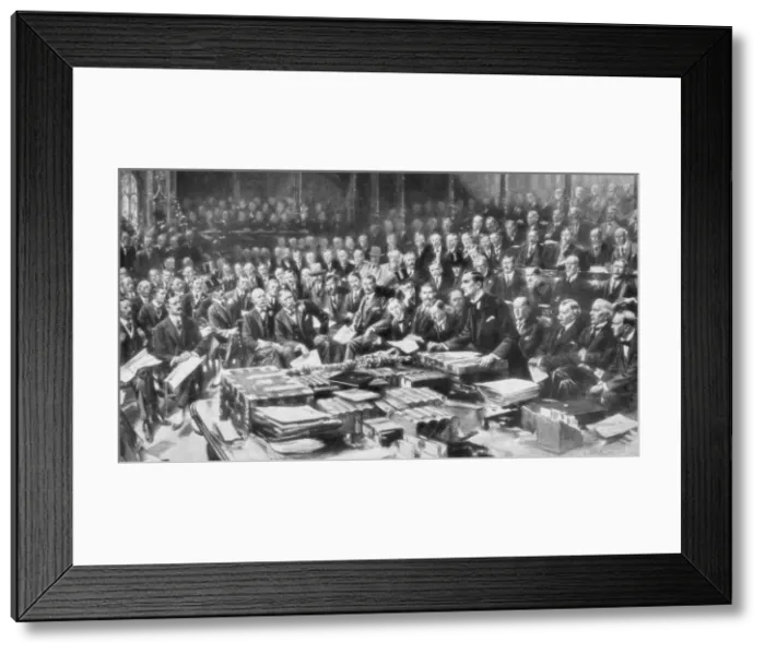 Framed Print : The scene in the House of Commons, Westminster, London, 3 August 1914 Framed Print : The scene in the House of Commons, Westminster, London, 3 August 1914