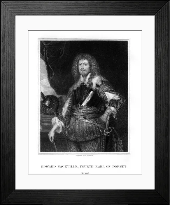 Framed Print : Edward Sackville, 4th Earl of Dorset, English soldier and statesman, (1829). Artist: H Robinson Framed Print : Edward Sackville, 4th Earl of Dorset, English soldier and statesman, (1829). Artist: H Robinson