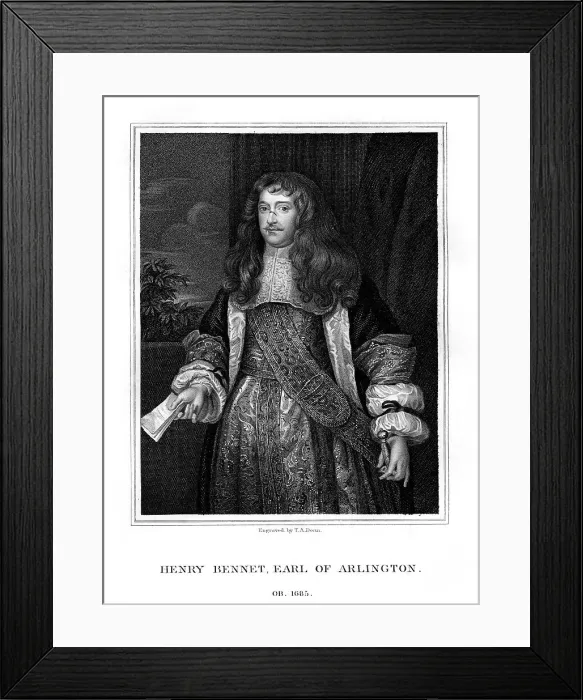 Framed Print : Henry Bennet, 1st Earl of Arlington, English statesman, (1828). Artist: TA Dean Framed Print : Henry Bennet, 1st Earl of Arlington, English statesman, (1828). Artist: TA Dean