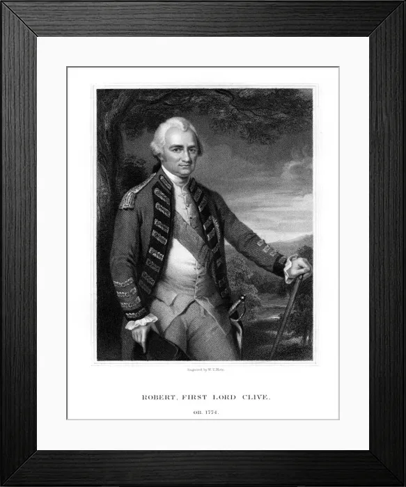 Framed Print : Major-General Robert Clive, 1st Baron Clive of Plassey, British statesman and general, (1833). Artist: WT Mote Framed Print : Major-General Robert Clive, 1st Baron Clive of Plassey, British statesman and general, (1833). Artist: WT Mote