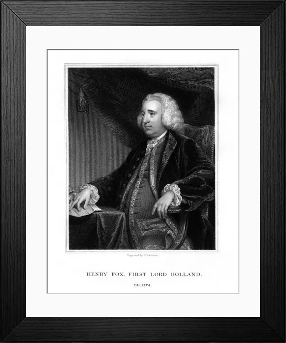Framed Print : Henry Fox, 1st Baron Holland, Whig statesman, (1832). Artist: H Robinson Framed Print : Henry Fox, 1st Baron Holland, Whig statesman, (1832). Artist: H Robinson