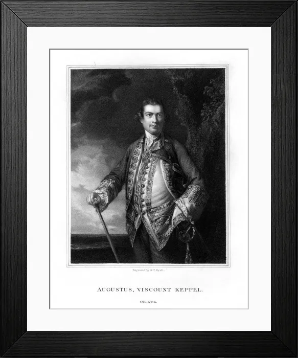 Framed Print : Augustus Keppel, 1st Viscount Keppel, British admiral, (1833). Artist: Henry Thomas Ryall
