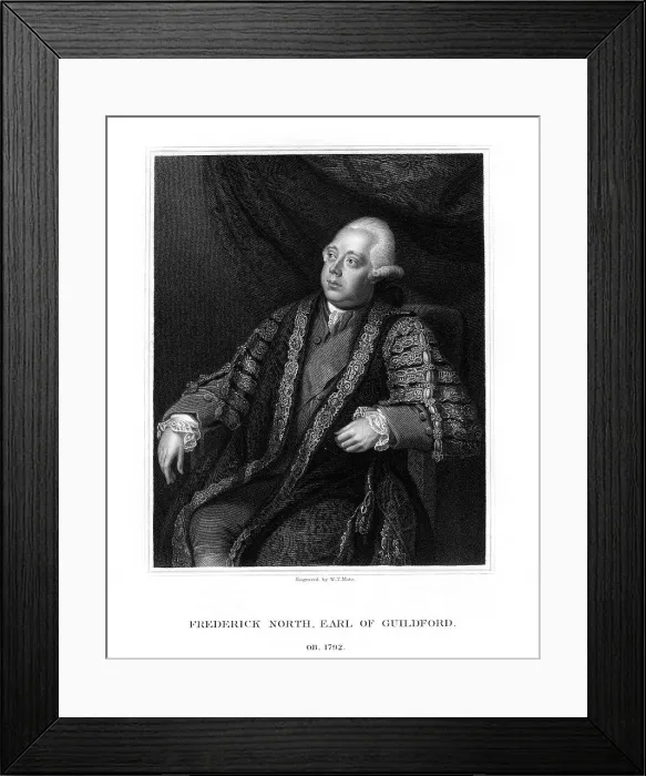 Framed Print : Frederick North, 2nd Earl of Guilford, Prime Minister of Great Britain, (1833). Artist: WT Mote Framed Print : Frederick North, 2nd Earl of Guilford, Prime Minister of Great Britain, (1833). Artist: WT Mote
