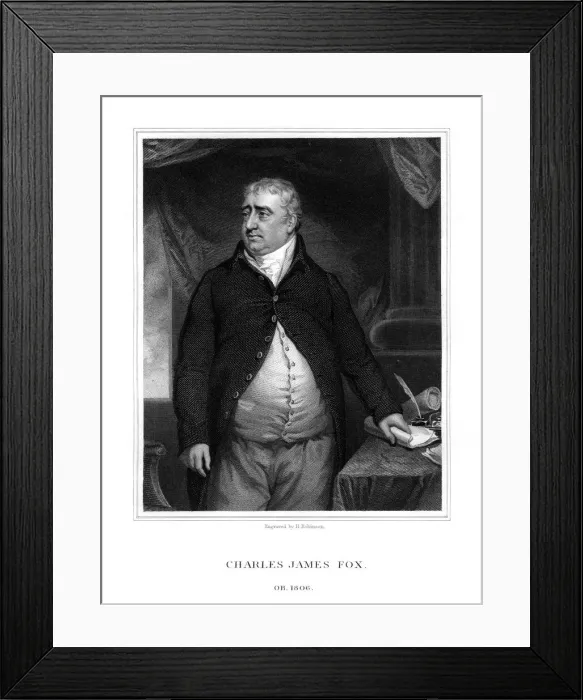 Framed Print : Charles James Fox, British politician, (1833). Artist: H Robinson Framed Print : Charles James Fox, British politician, (1833). Artist: H Robinson