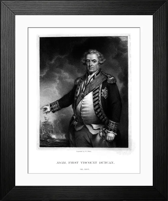 Framed Print : Adam Duncan, Viscount Duncan of Camperdown, British naval officer, (1832). Artist: WT Mote Framed Print : Adam Duncan, Viscount Duncan of Camperdown, British naval officer, (1832). Artist: WT Mote
