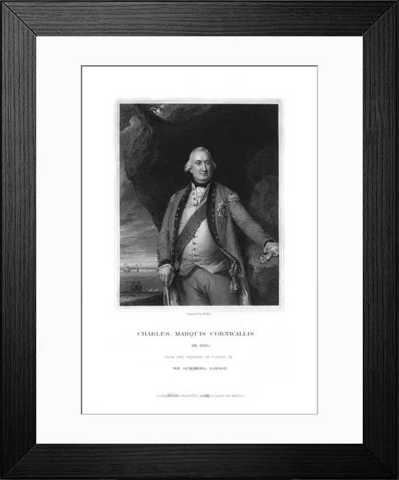 Framed Print : Charles Cornwallis, 1st Marquess Cornwallis, English military commander, (1832). Artist: W Holl
