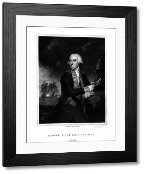 Framed Print : Samuel Hood, 1st Viscount Hood, British admiral, (1831). Artist: H Robinson Framed Print : Samuel Hood, 1st Viscount Hood, British admiral, (1831). Artist: H Robinson