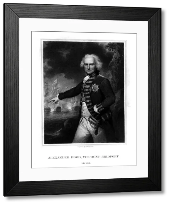 Framed Print : Admiral Alexander Hood, 1st Viscount Bridport, officer of the Royal Navy, (1832). Artist: J Robinson